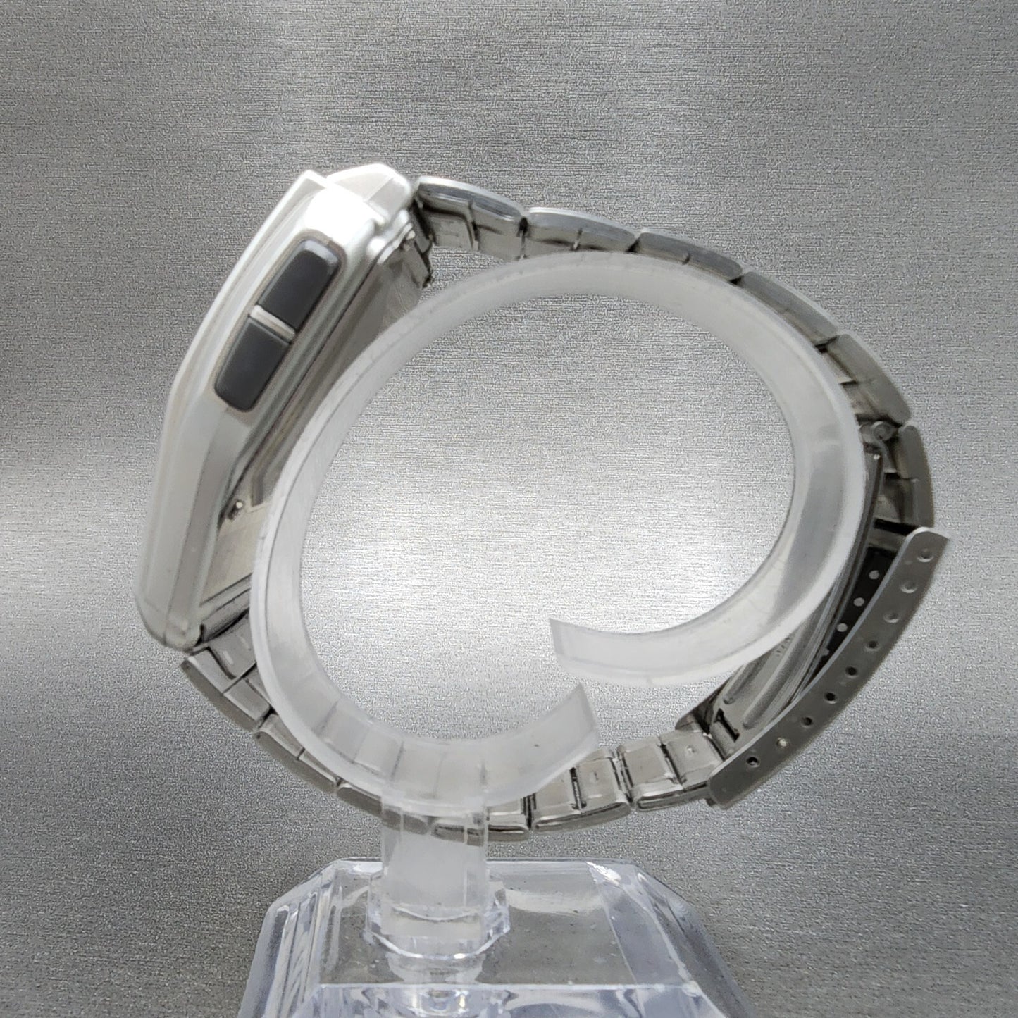 VTG Casio DBC32 Calculator Watch Men 38mm Silver Tone Rectangle New Battery6