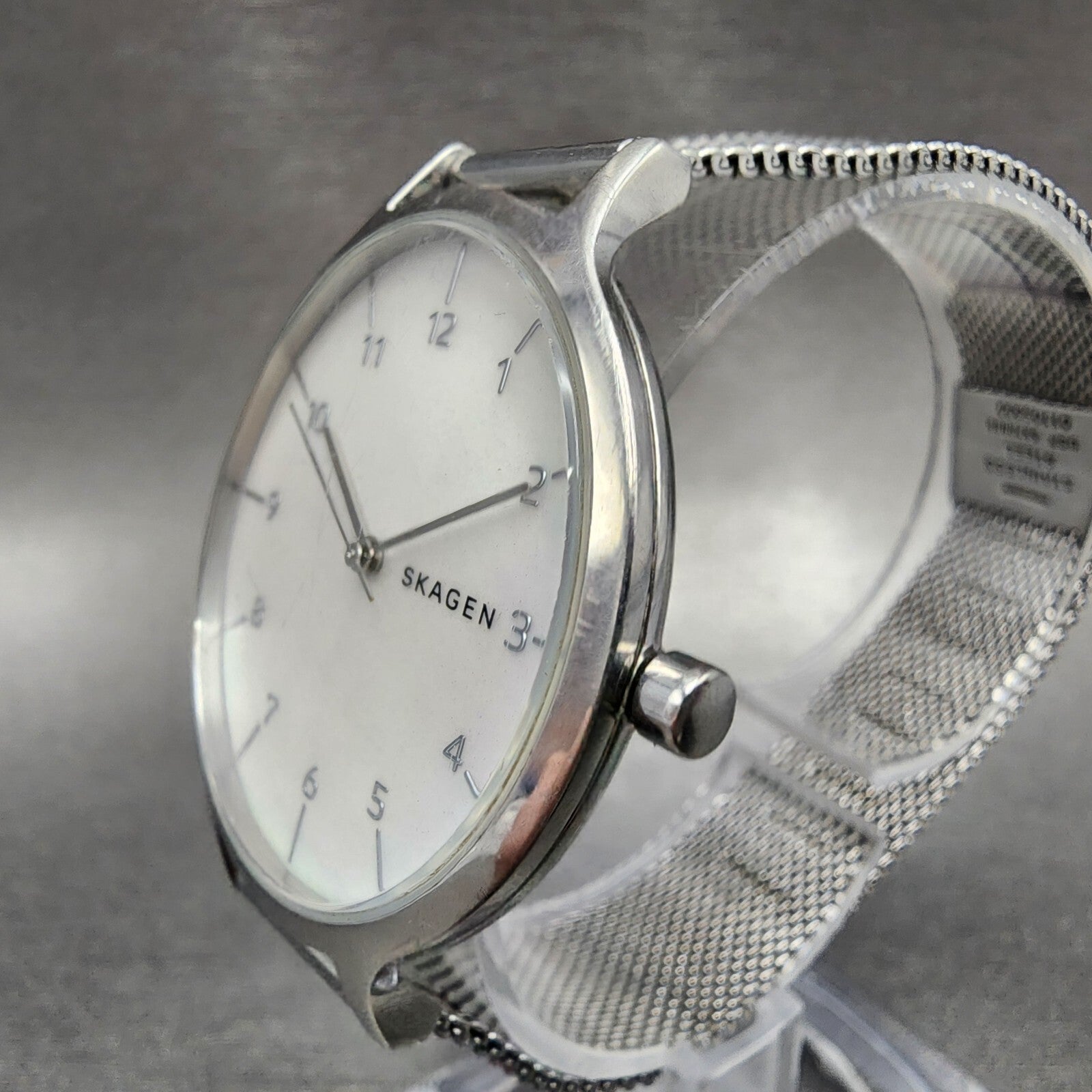 Skagen Anita Watch Women 36mm MOP Dial Steel Round Mesh Band New Battery2