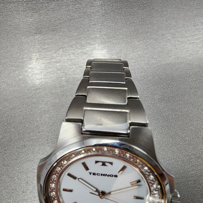 Technos 1900 Watch Men 41mm White Dial Steel Octagon T2591 New Battery