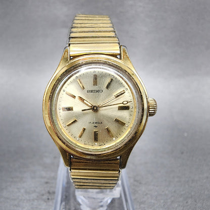 Seiko Watch Women 25mm Champagne Dial Gold Tone Manual Round 11040250 Runs0