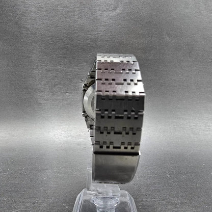 Seiko 0432-4000 Watch Men 33mm Black Dial Silver Tone Octagon Vintage LCD PARTS8