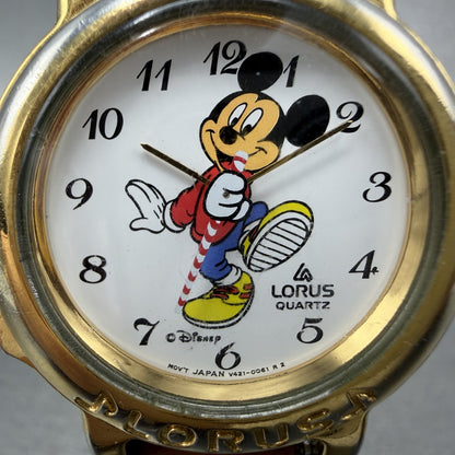 Lorus Mickey Mouse Watch Women 34mm White Dial Gold Tone V421-0020 New Battery1