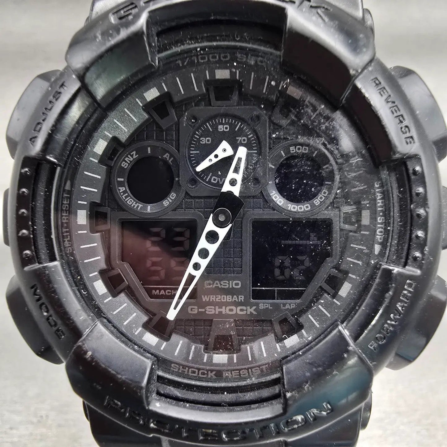 Casio G-Shock GA-100 Watch Men 51mm Black Dial Black Alarm Daydate New Battery1