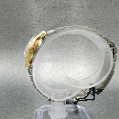 Pulsar President Watch Women 24mm Gold Dial Gold Tone Daydate Round NewBat NOS A7