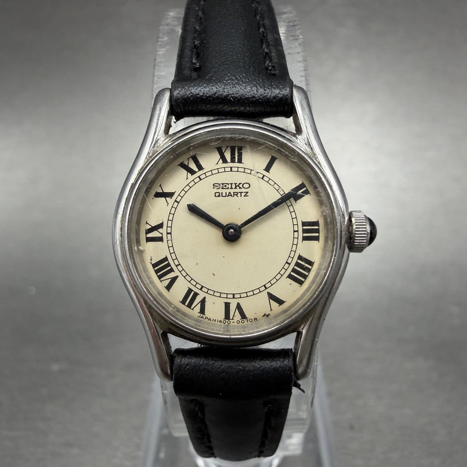 Seiko Watch Women 20mm White Dial Silver Tone Round 1400-0020 New Battery0
