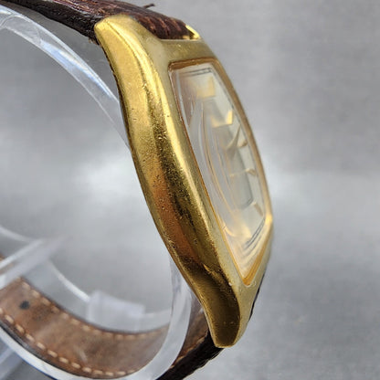 Seiko Watch Women 25mm White Dial Gold Tone Tonneau 4n006451 New Battery3