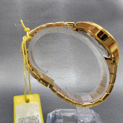 Invicta Angel Watch Women 38mm Gold Dial Gold Tone Date Heart Round New Battery8