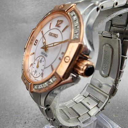 Seiko Coutura Watch Women 32mm MOP Dial Two Tone Round 6g2800g0 New Battery2