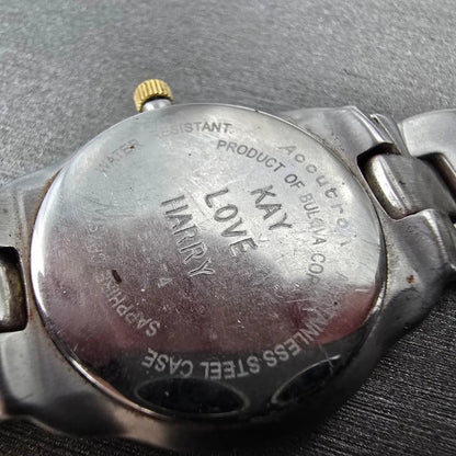Bulova Accutron Watch Women 26mm MOP Dial Two Tone Diamonds New Batt 28R069