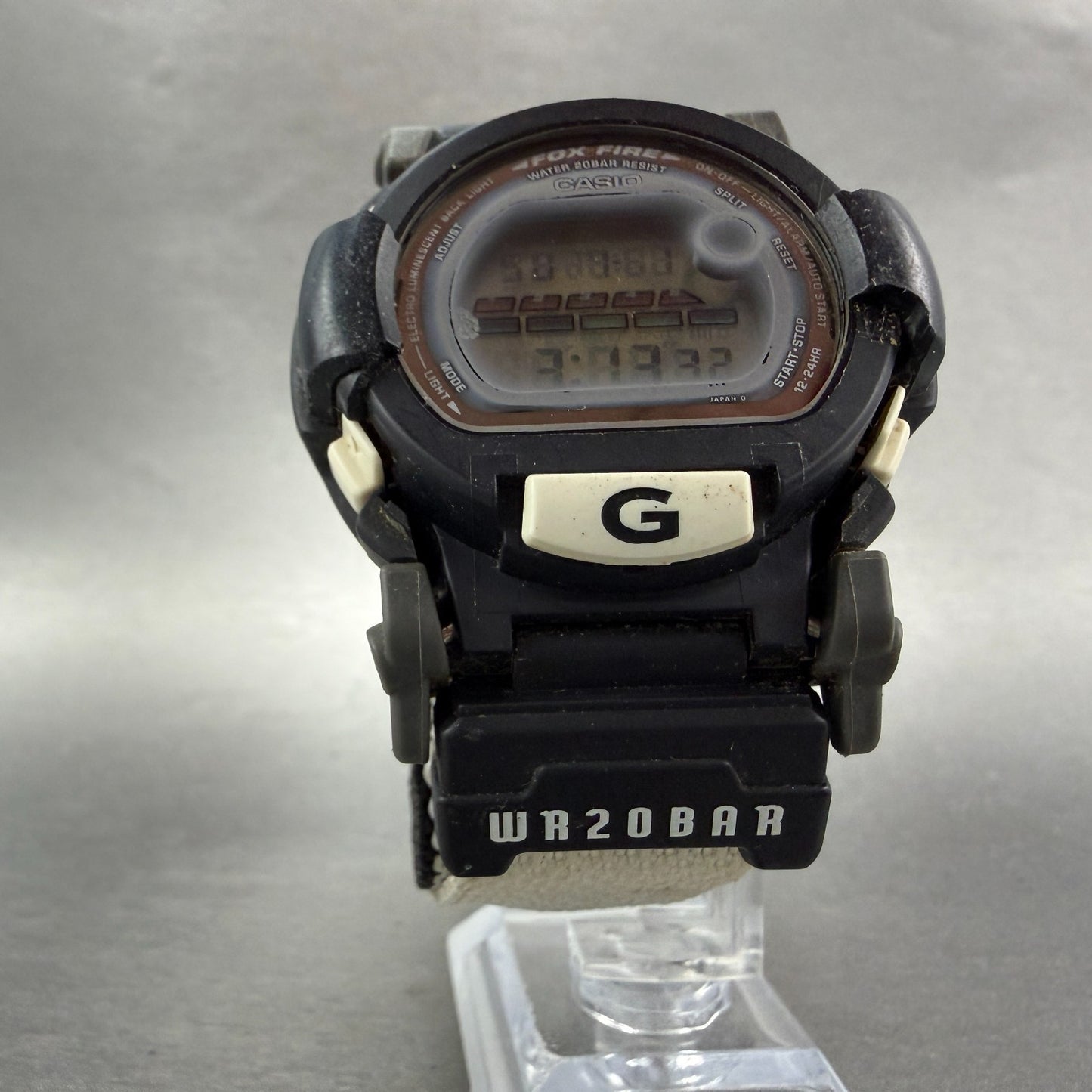 Casio G-Shock DW-002 Watch Men 48mm Digital Black White Round Fox Fire New Batt5