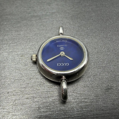 Gucci Watch Women 20mm Blue Dial Sterling Silver Round 2900 New Battery Vintage4