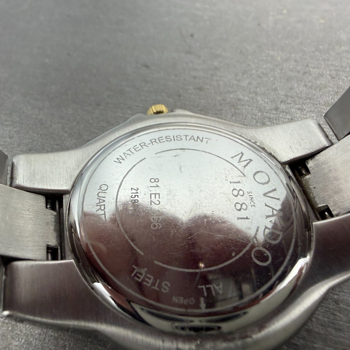 Movado Museum Watch Men 36mm Black Dial Two Tone Round 81.E2.866 New battery ABV9