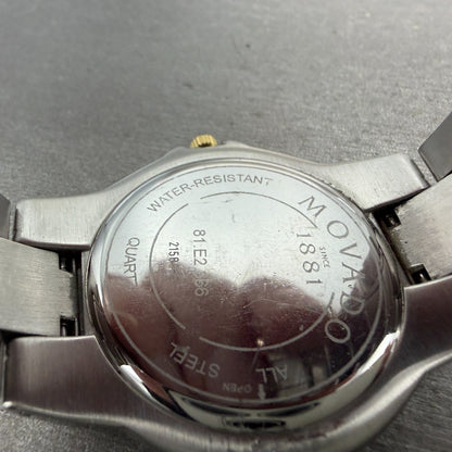 Movado Museum Watch Men 36mm Black Dial Two Tone Round 81.E2.866 New battery ABV9