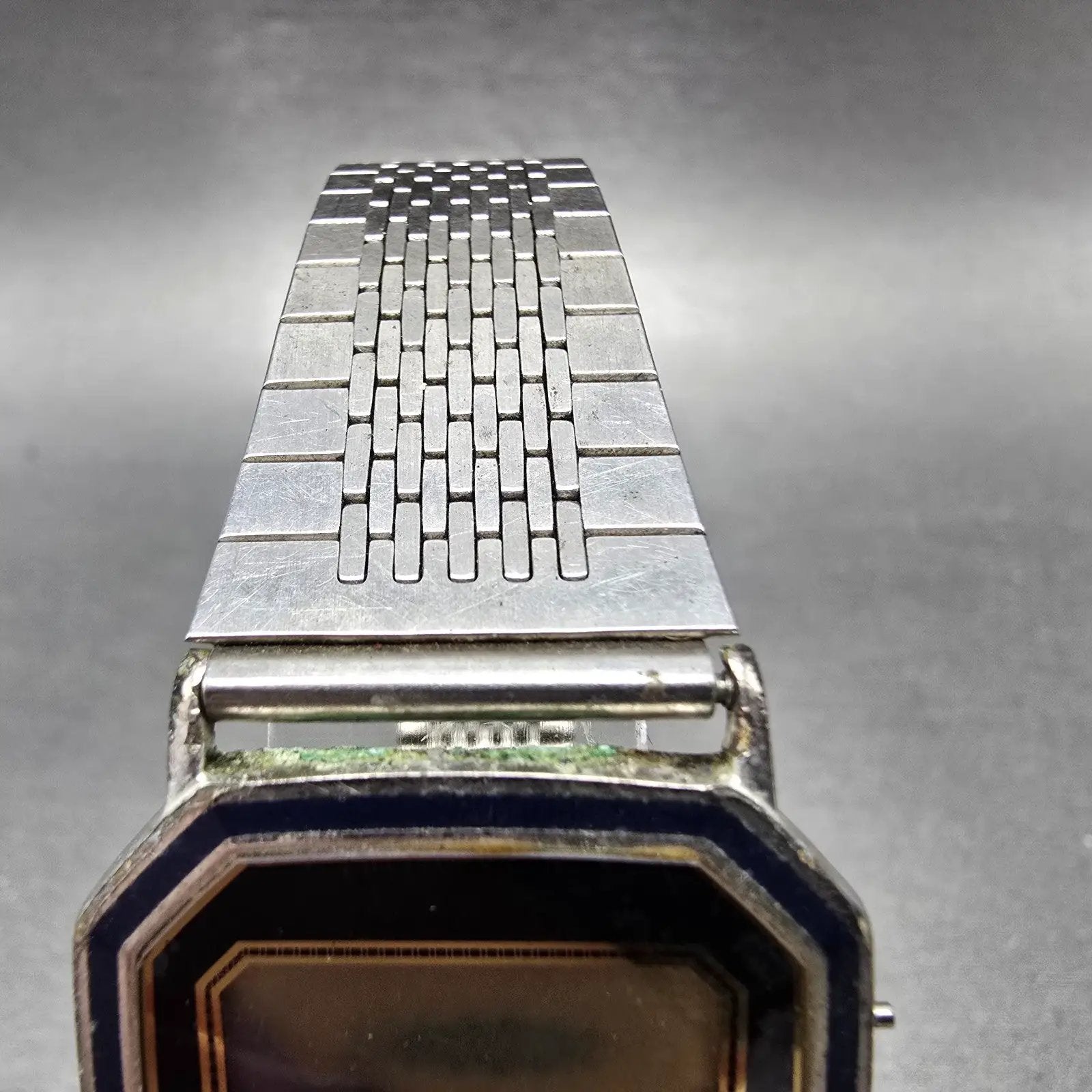 Seiko Watch Men 30mm Silver Digital F441-4010 Octagon PARTS Vintage6