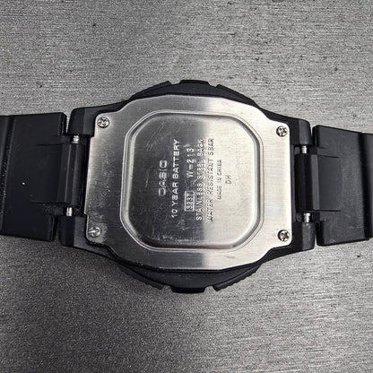 Casio Illuminator W-213 Digital Watch Men 40mm Black Silver Chrono Alarm New Bat10