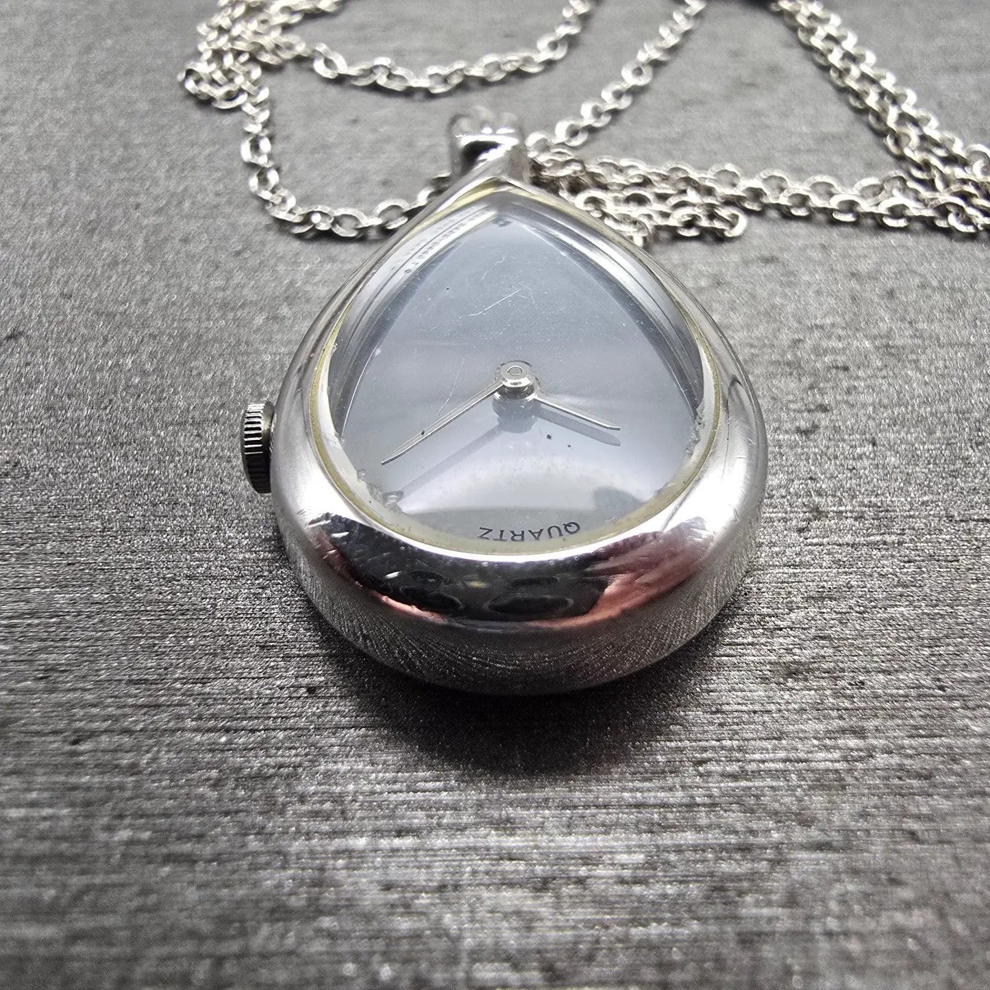 Seiko Pendant Watch Women 17mm Silver Dial Silver Tone 5420-5190 New Battery6