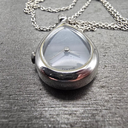 Seiko Pendant Watch Women 17mm Silver Dial Silver Tone 5420-5190 New Battery6