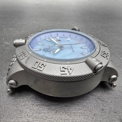 Invicta Sub Aqua GMT Watch Men 50mm Blue MOP Dial Steel Date Round 1148 New Batt3