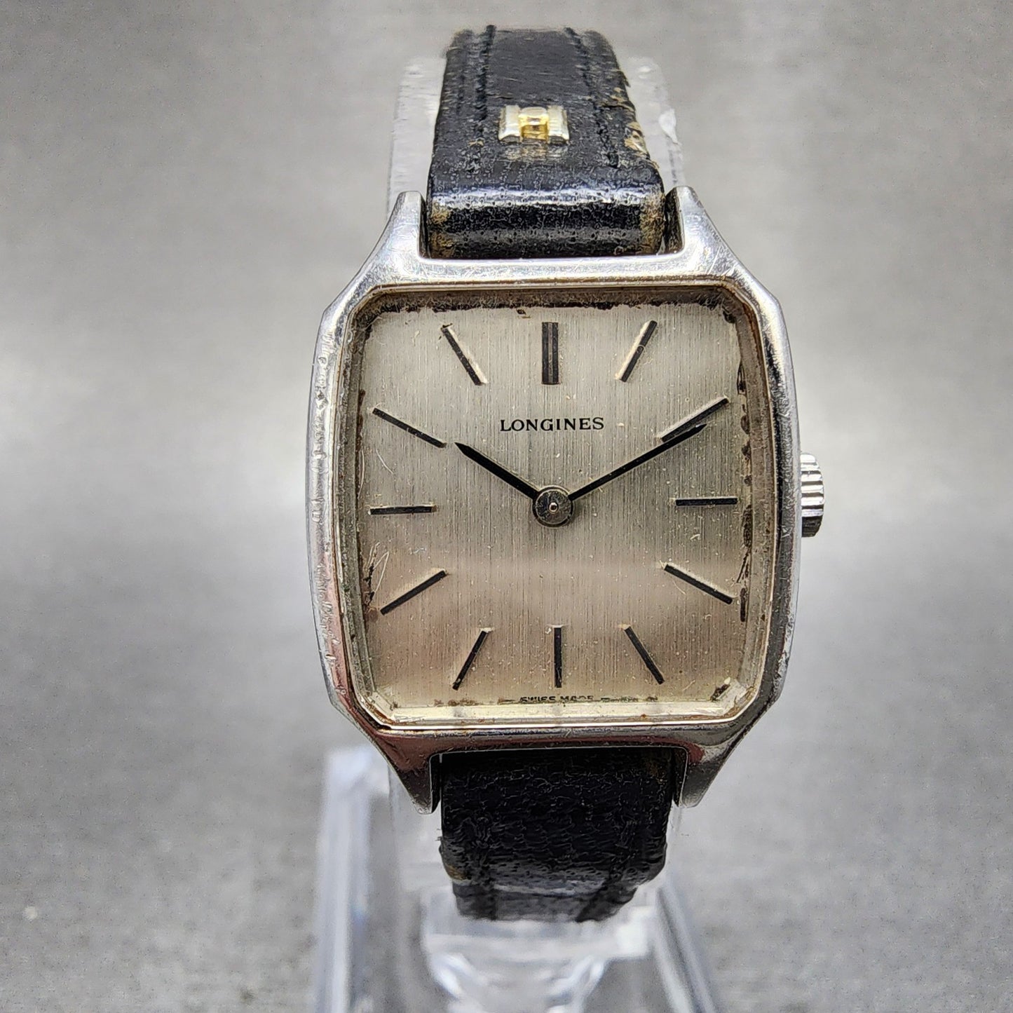 Longines Watch Women 20mm Silver Dial Silver Tone Rectangle Manual Wind Runs0