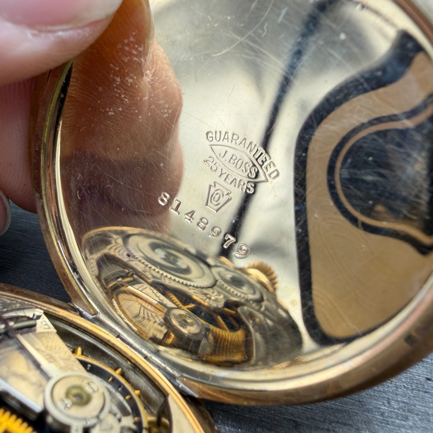 C.D.Peacock Elgin Pocket Watch 51.5mm White Dial Gold Filled Grade Runs9
