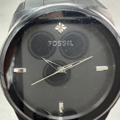Fossil Watch Men 43mm Black Dial Black Tone Round FS4482 New Battery1