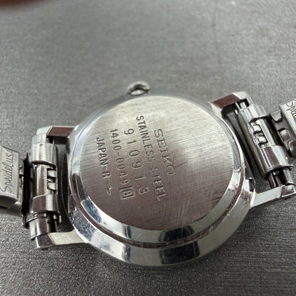 Seiko Watch Women 23mm Silver Dial Silver Tone Round 1400-0049 New Battery9