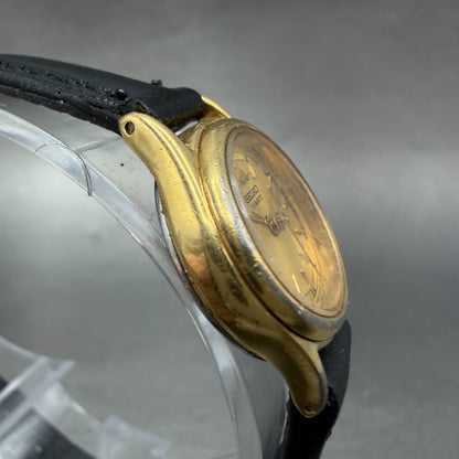 Seiko Watch Women 21mm Champagne Dial Gold Tone Round V401-0920 New Battery VTG3
