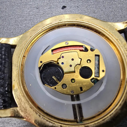 Movado Museum Watch Men 35mm Black Dial Gold Tone Round 87-E4-0863 Round PARTS A13