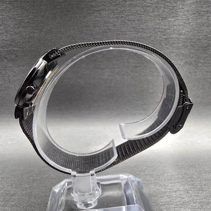 Skagen Watch Women 26mm Gray Dial Black Date Round 355SMM New Battery Mesh Band6