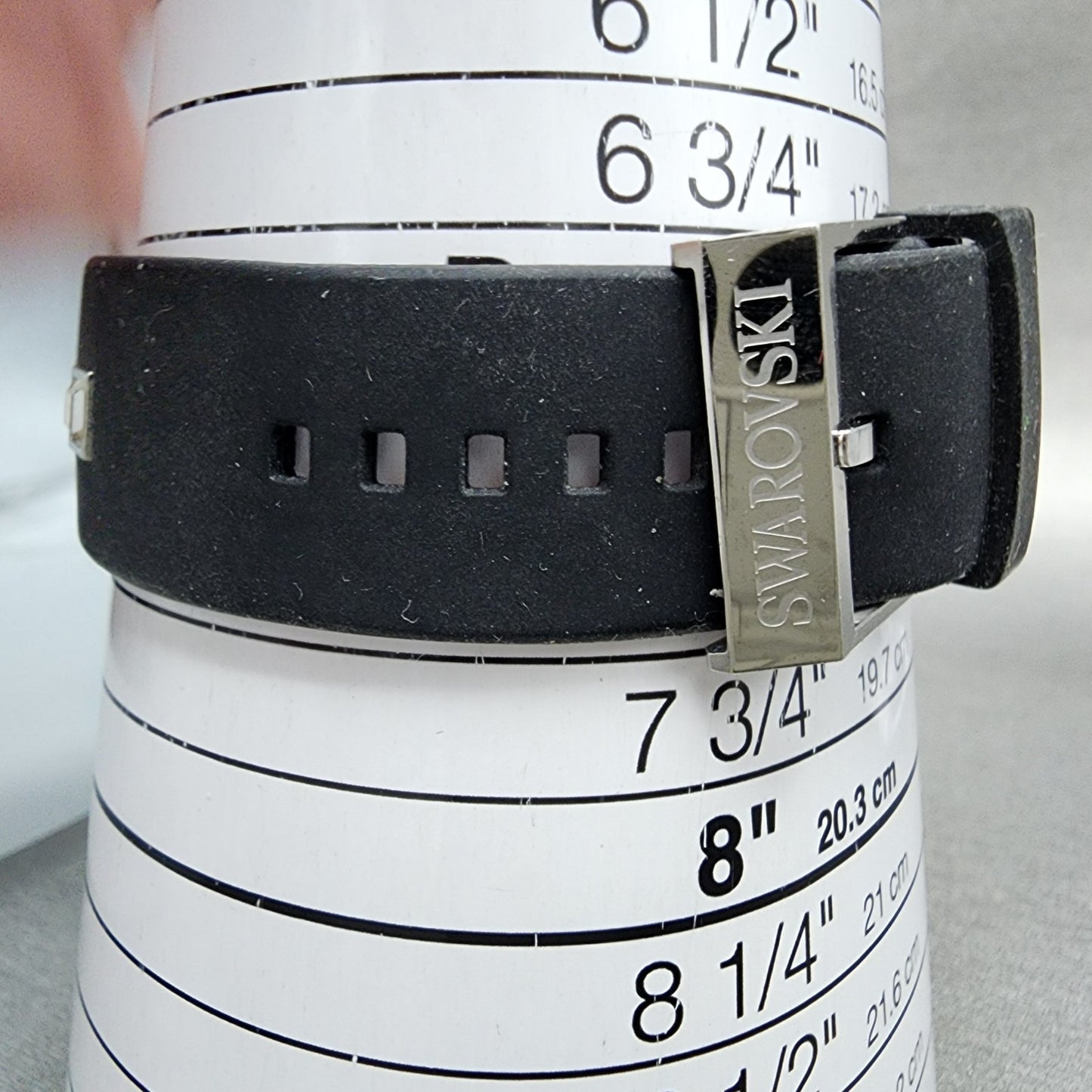 Swarovski Elis Tank Watch Women 23mm Black Dial Silver Tone Square New Battery10