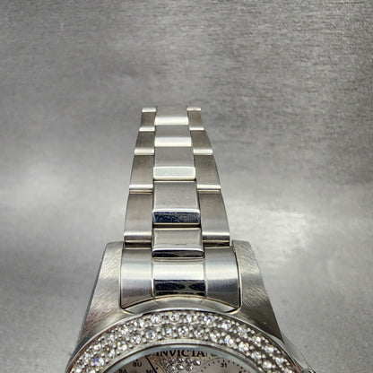 Invicta Angel Watch Women 35mm Silver Dial Steel Crystal Accents Daydate New Bat4