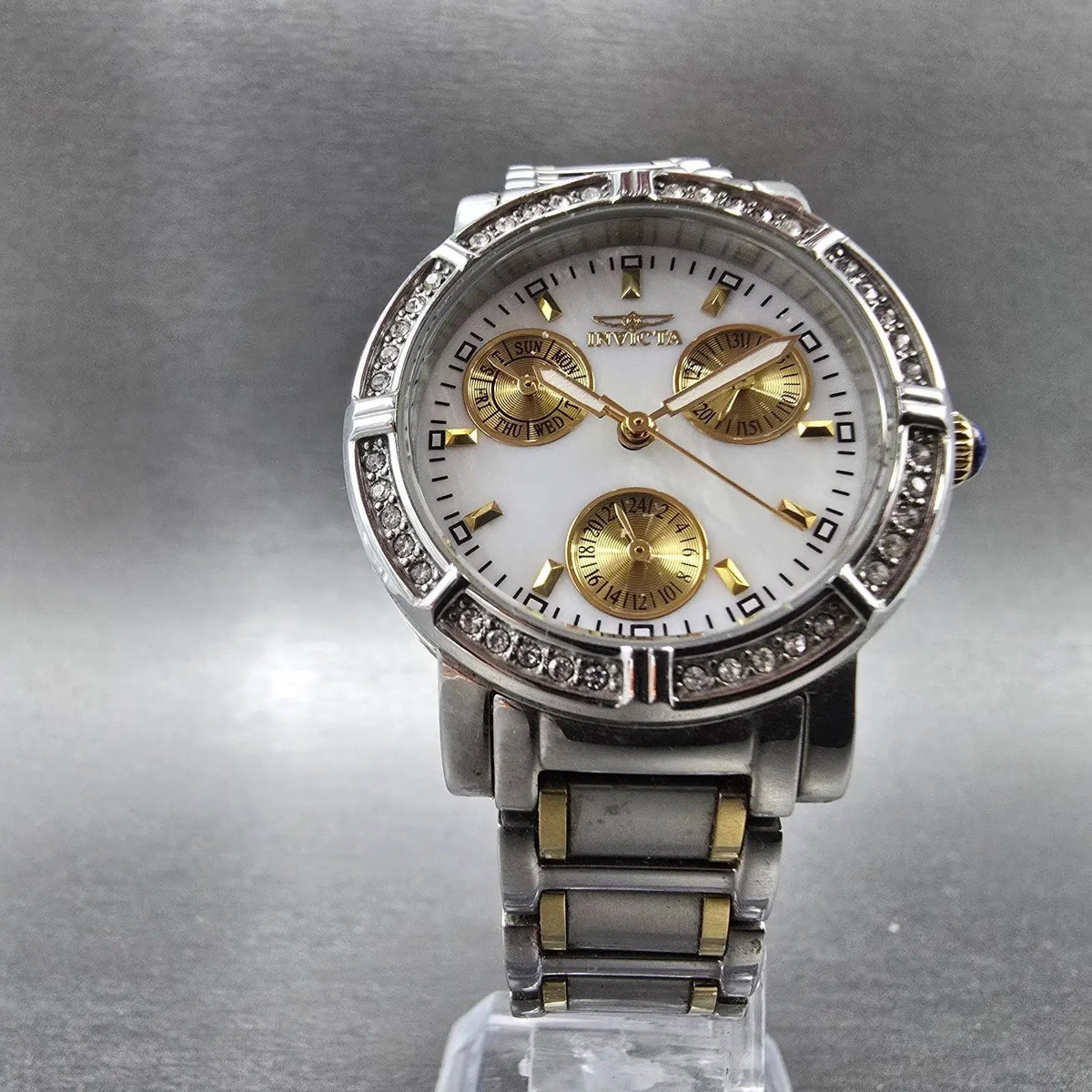 Invicta Angel Watch Women 33mm MOP Dial Two Tone Daydate Round 29117 New Battery5