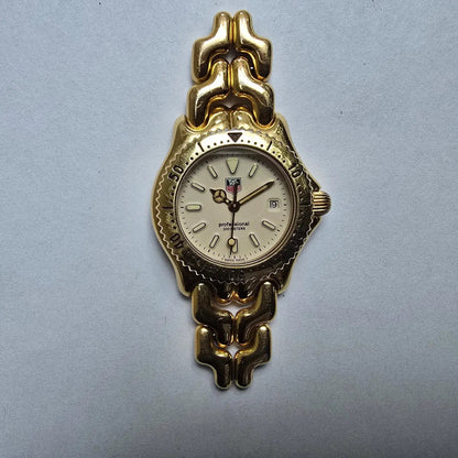 Teg Heuer Professional 200 Watch Women 29mm Cream Dial Gold Tone S94.015 PARTS0