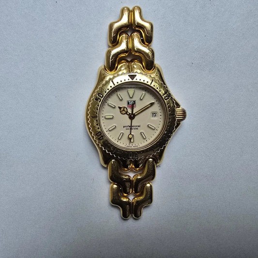 Teg Heuer Professional 200 Watch Women 29mm Cream Dial Gold Tone S94.015 PARTS0