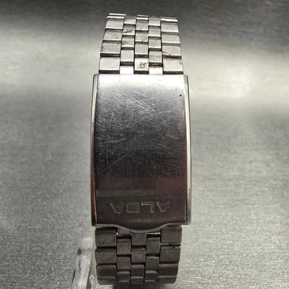 Seiko Alba Watch Men 34mm Silver Dial Silver Tone Daydate Round V743-7A00 NewBat7