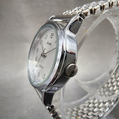 Seiko Alba Watch Women 23mm Silver Dial Silver Tone V8110780 New Battery2