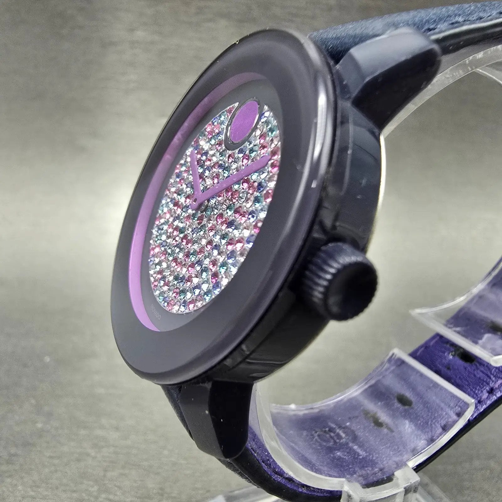 Movado Bold Watch Women 36mm Purple Dial Purple Tone Round 3600263 New Battery2