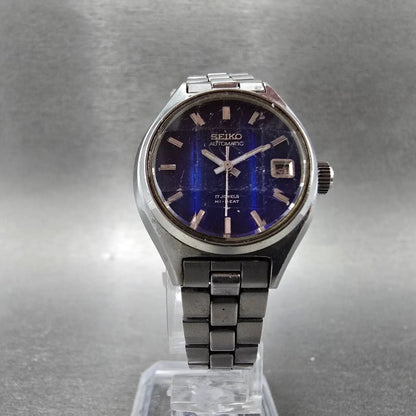 Seiko Automatic Watch Women 26mm Blue dial Silver Date Round 2205-0709 Runs5