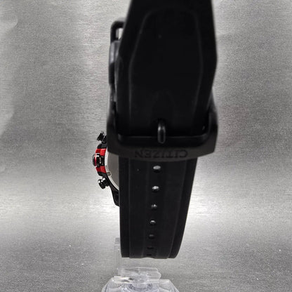 Citizen Eco-Drive Chronograph Watch Men 43mm Black Dial Black Red CA0425-03E8