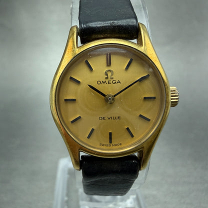 Omega De Ville Watch Women 23mm Gold Dial Gold Plated 511 347 Cal620 PARTS0