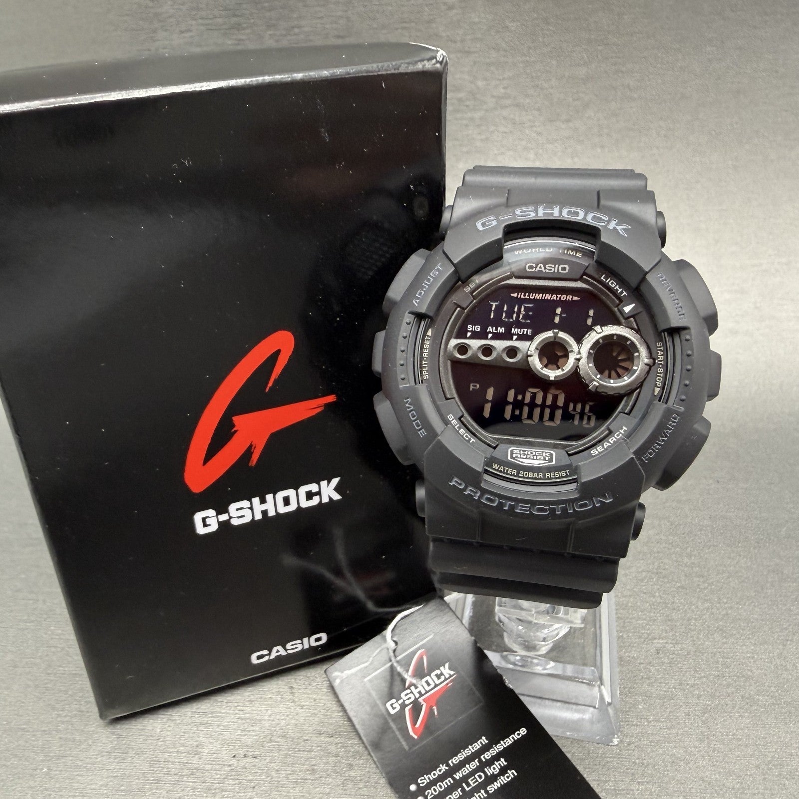 Caiso G-Shock GD-100 Watch Men 51mm Digital Black Alarm Chronograph Round0