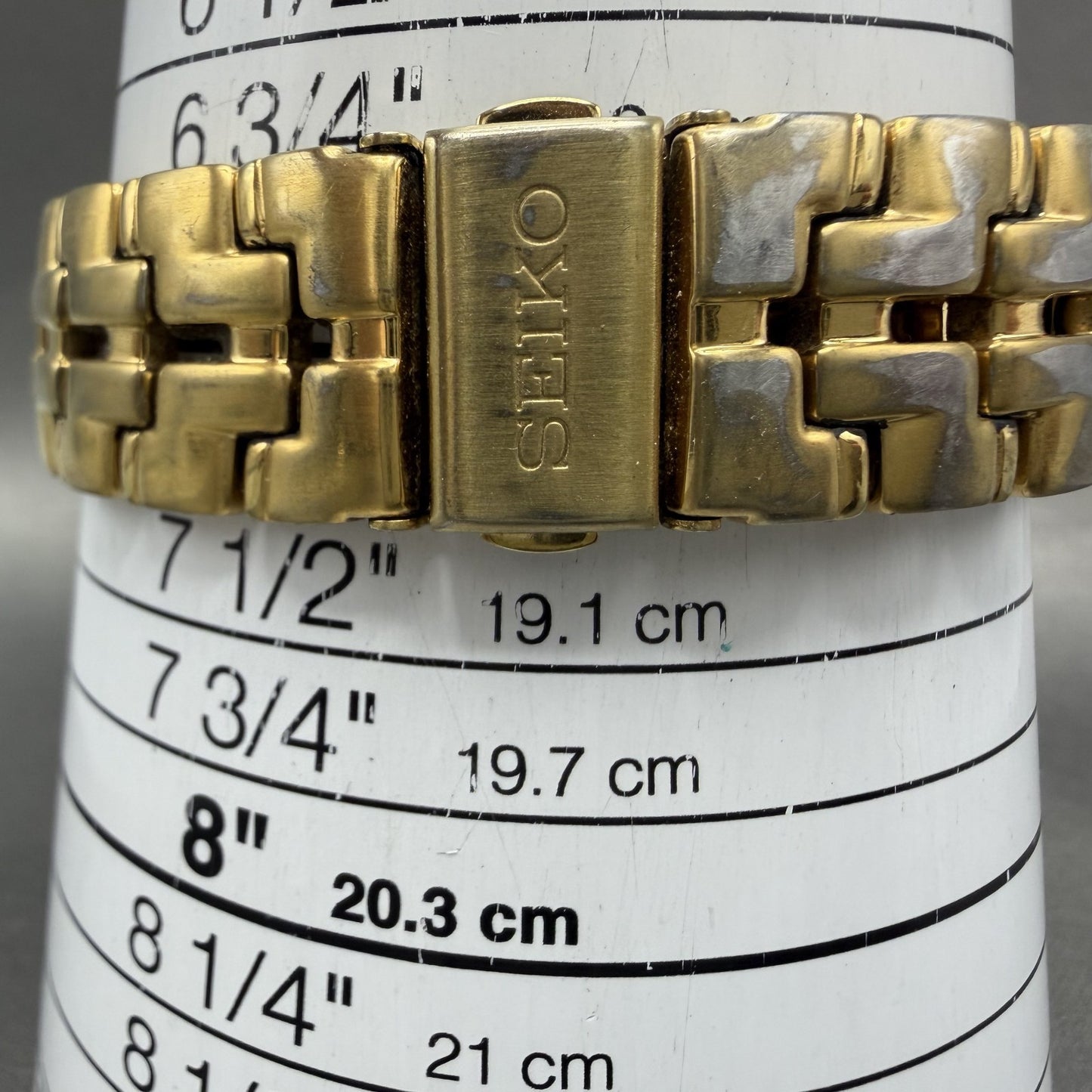 Seiko Watch Men 36mm Champagne Dial Gold Tone Date Round 7N32-0049 New Battery V10