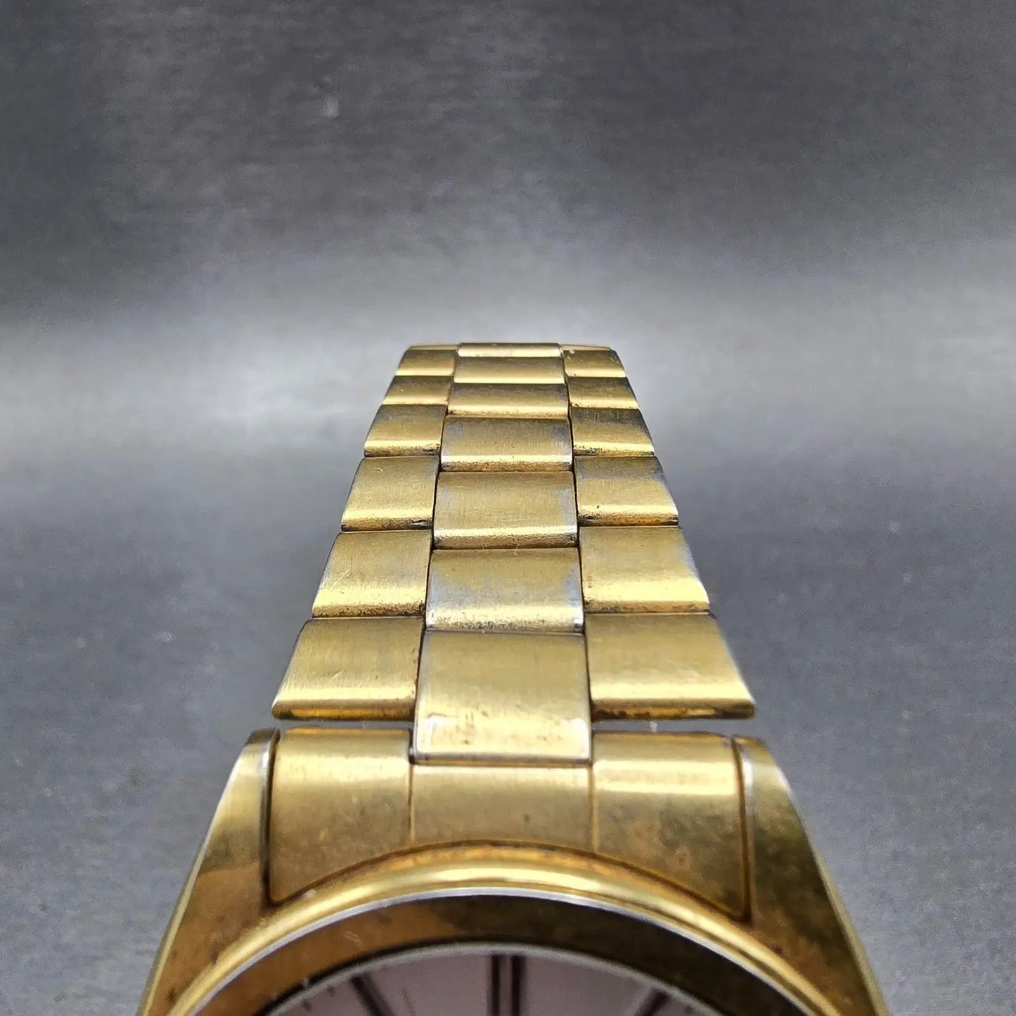 Seiko SQ Watch Men 36mm Silver Dial Gold Tone Daydate Round 5Y23-8180 PARTS VTG5