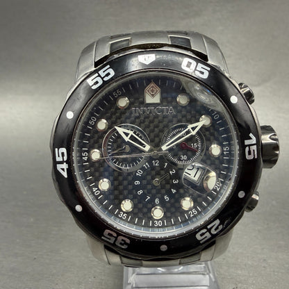 Invicta Pro Diver Chronograph Watch Men 48mm Black Dial Steel Date New Battery0
