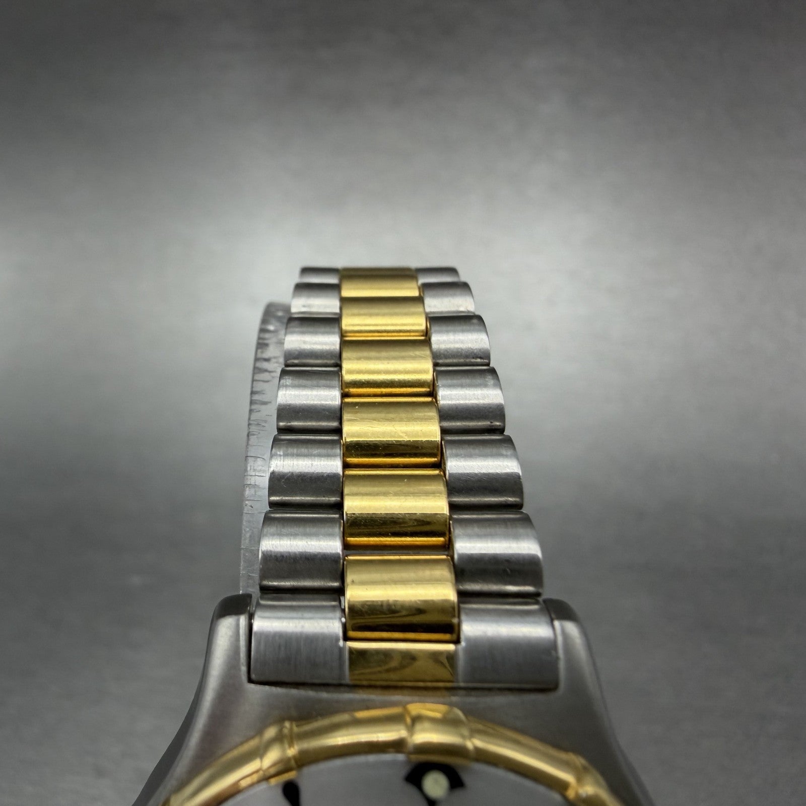 Gruen Dive Watch Women 28mm Gray Dial Two Tone Date Round 200-956.114 New Batt4
