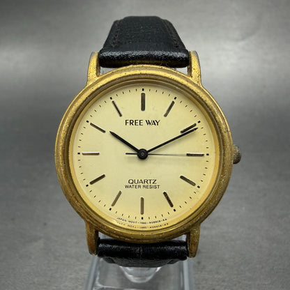 Citizen Freeway Watch Unisex 31mm Champagne Dial Gold Tone Round New Battery0