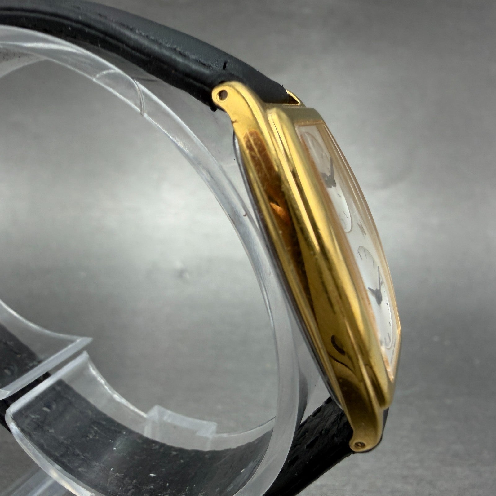 Seiko Dual Time Noie Watch Women 21mm Silver Dial Gold Tone 1E20-8A00 New Batt3