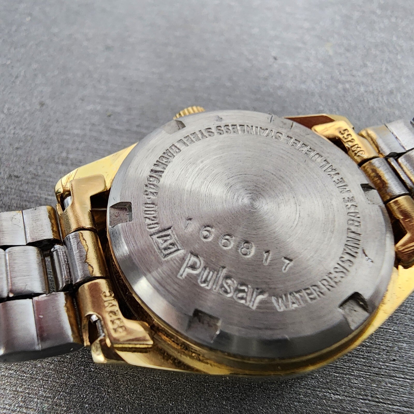 Pulsar President Watch Women 24mm Gold Dial Gold Tone Daydate Round NewBat NOS A10