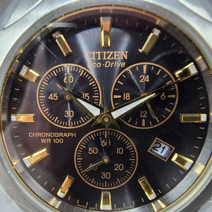Citizen Eco-Drive Chronograph Watch Men 41mm Black Dial Two Tone H500-S0634181