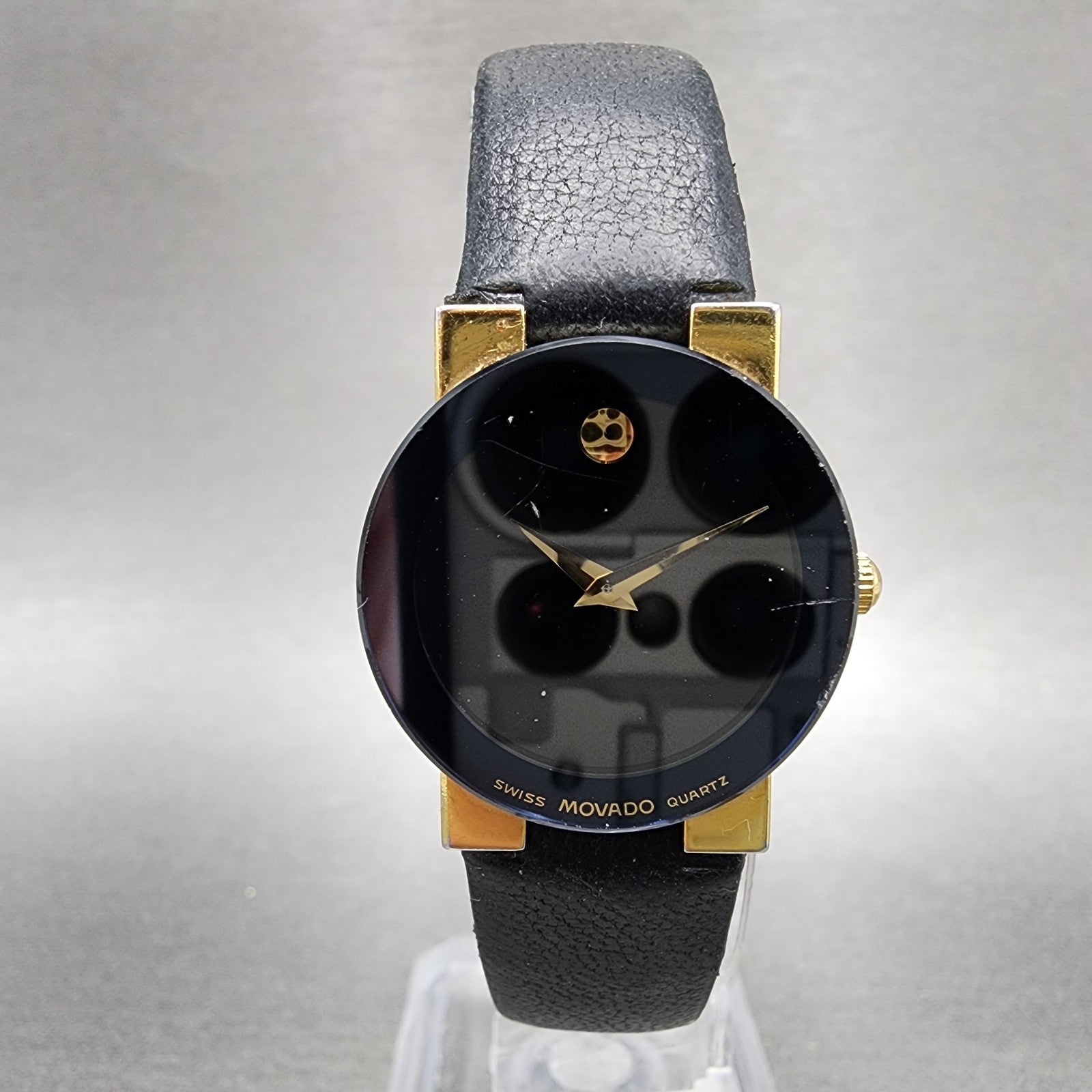Movado Museum Watch Women 23mm Black Dial Steel Round 81.C1.827 New Battery0